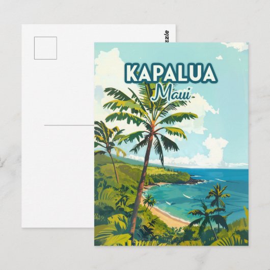 Carte Postale Kapalua Maui Hawaii Bay Beach Vacances Rétro (Devant / Derrière)