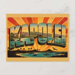 Carte Postale Kapolei Hawaii Lagons Plage Montagne Art
