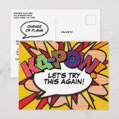 Carte Postale KAPOW reporté le changement de date Comic Book Pop (Devant / Derrière)