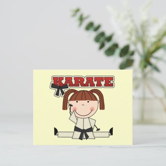 Carte Postale KARATE - Brunette Girl T-shirts et cadeaux (Debout devant)