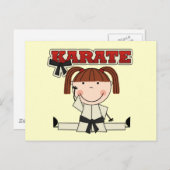 Carte Postale KARATE - Brunette Girl T-shirts et cadeaux (Devant / Derrière)