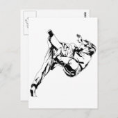 Carte Postale Karate et un judo. Techniques des lancements (Devant / Derrière)
