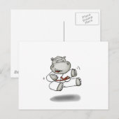 Carte Postale Karate Hippo (Devant / Derrière)