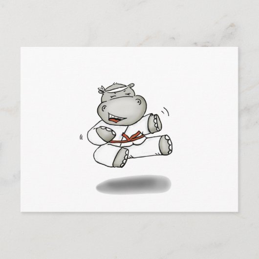 Carte Postale Karate Hippo (Devant)