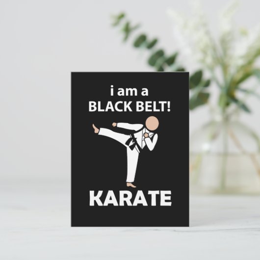 Carte Postale Karate I am A Black Belt Karate (Debout devant)