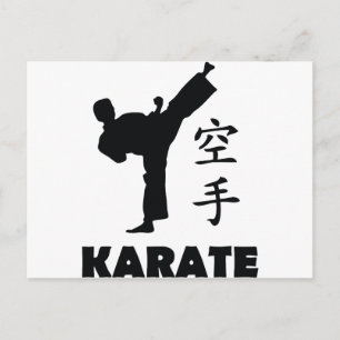 Carte Postale karate man icône symbole chinois