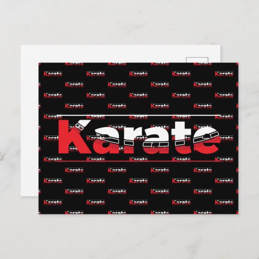 Carte Postale Karate Martial Arts Rouge (Devant / Derrière)