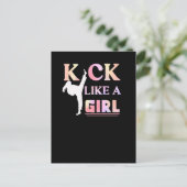 Carte Postale Karate Taekwondo Jiu Jitsu Girl Fighting Fun (Debout devant)