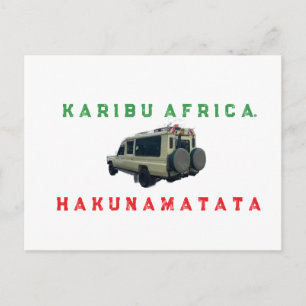 Carte postale Karibu Africa Bienvenue en Afrique