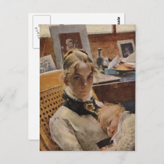 Carte Postale Karin avec bébé (Devant / Derrière)