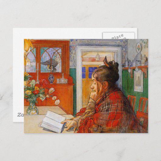 Carte Postale Karin Reading dans la soirée (Devant / Derrière)