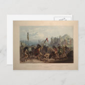 Carte Postale Karl Bodmer- Buffalo-Danse des Indiens mandans (Devant / Derrière)