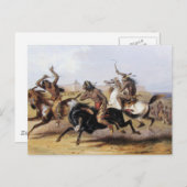 Carte Postale Karl Bodmer - Hippodrome des Sioux (Devant / Derrière)