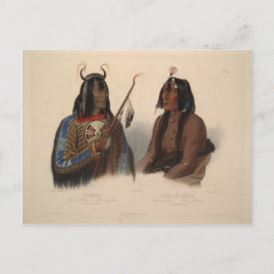 Carte Postale Karl Bodmer-Noapeh, Indien d'Assiniboin, Psihdja-S