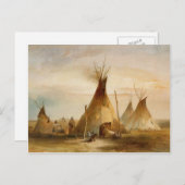 Carte Postale Karl Bodmer - Sioux teepee (Devant / Derrière)