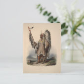 Carte Postale Karl Bodmer - Un chef mandan (Debout devant)