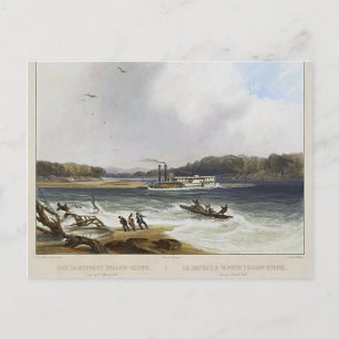 Carte Postale Karl Bodmer - Yellowstone, bateau à vapeur de la r