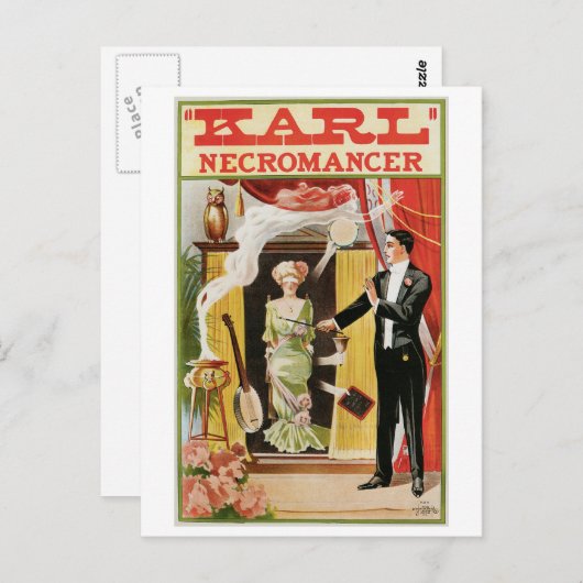 Carte Postale Karl ~ Magicien Necromancer Magicien Magicien Vint (Devant / Derrière)