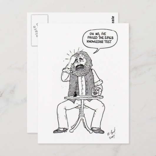 Carte Postale Karl Marx échec test SPGB (Devant / Derrière)