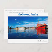 Carte Postale Karlskrona, Suède (Devant / Derrière)