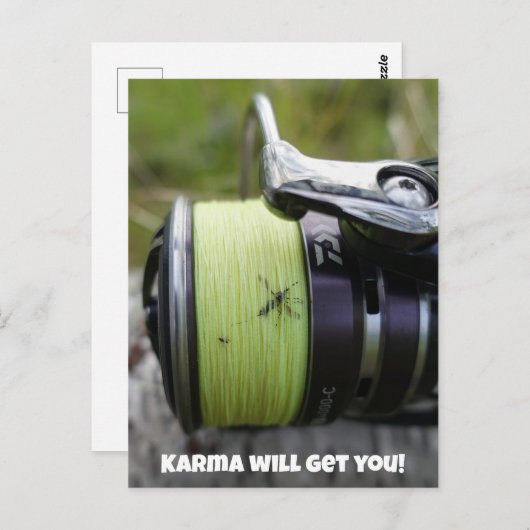 Carte Postale Karma vous fera pêcher (Devant / Derrière)