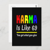 Carte Postale Karma Vous Obtenez Ce Que Vous Donnez Drôle (Devant / Derrière)