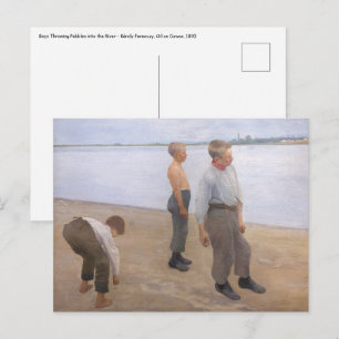 Carte Postale Károly Ferenczy - Garçons lançant des cailloux