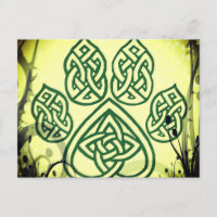 Karte, keltischer Knoten, Pfote, Hund