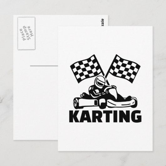 Carte Postale Karting (Devant / Derrière)