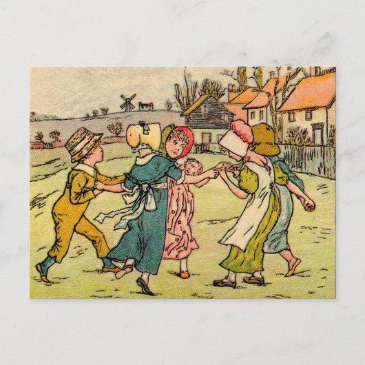 Carte Postale Kate Greenaway ceinture autour du Rosey (Devant)