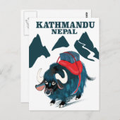 Carte Postale Kathmandu Népal poster de voyage (Devant / Derrière)
