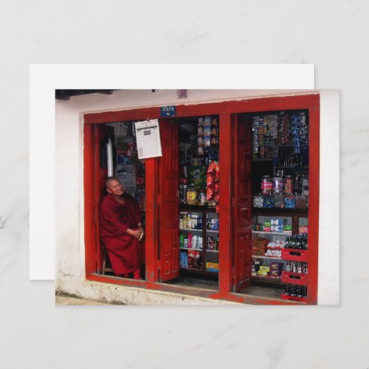 Carte Postale Katmandou Népal Voyage Souriant moine bouddhiste (Devant / Derrière)