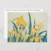 Carte Postale Katsushika Hokusai - Grasshopper et Iris (Devant / Derrière)