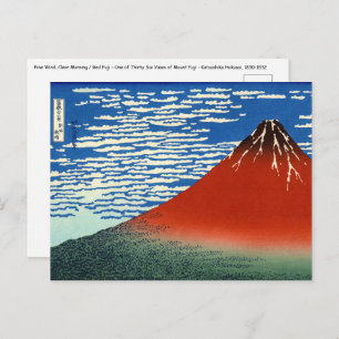 Carte Postale Katsushika Hokusai - Vent Fin, Matin Clair