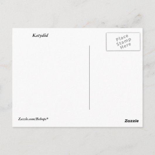 Carte Postale Katydid (Dos)