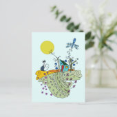 Carte Postale Katze mit Haus (Debout devant)