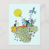 Carte Postale Katze mit Haus (Devant)