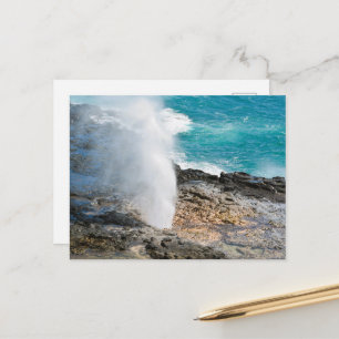 Carte Postale Kauai Aqua Océan Spouting Horn Poipu