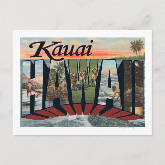 Carte Postale Kauai, HawaiiGrandes ScènesKauai, HI (Devant)