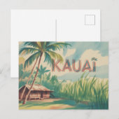 Carte Postale Kauai Vegetation village hut (Devant / Derrière)
