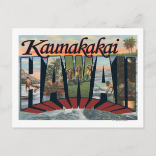 Carte Postale Kaunakakai, Hawaii - Scènes de grandes lettres