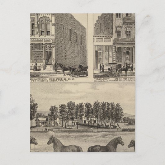 Carte Postale Kaw Valley Farm, Marion et Topeka, Kansas (Devant)