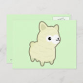 Carte Postale Kawaii alpaca (Devant / Derrière)