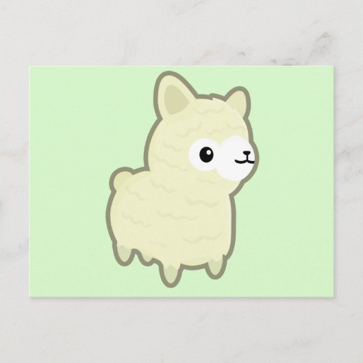 Carte Postale Kawaii alpaca (Devant)
