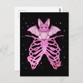 Carte Postale Kawaii Anime Animal Pastel Goth Bat (Devant / Derrière)