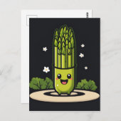 Carte Postale Kawaii Asparagus (Devant / Derrière)