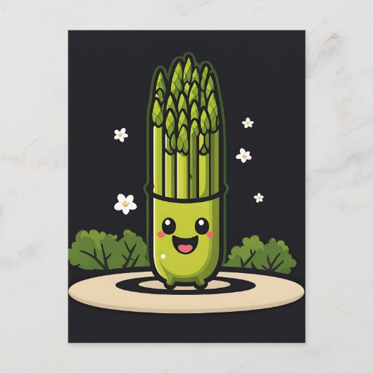 Carte Postale Kawaii Asparagus (Devant)