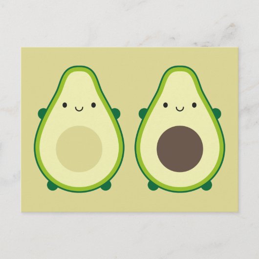 Carte Postale Kawaii Avocado (Devant)