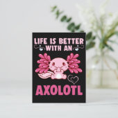 Carte Postale Kawaii Axolotl Amphibien (Debout devant)