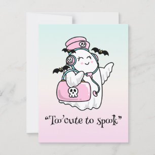 Carte Postale Kawaii boo, joli halloween éffrayant